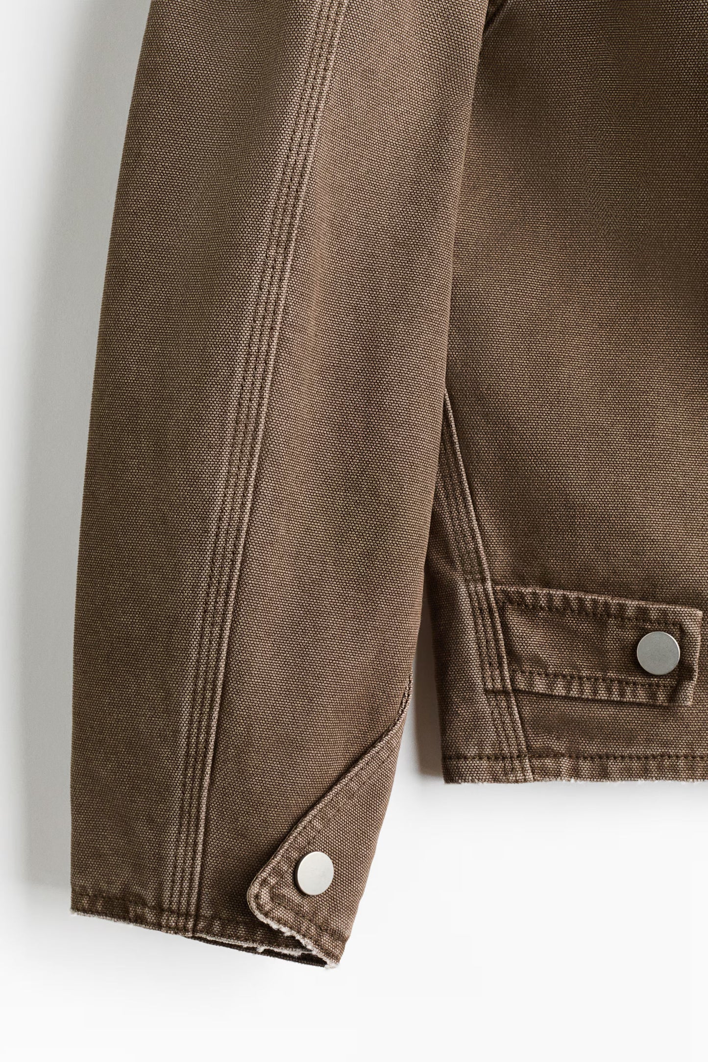 Premium Washed Cotton Canvas Jacket with Distressed Brown Finish