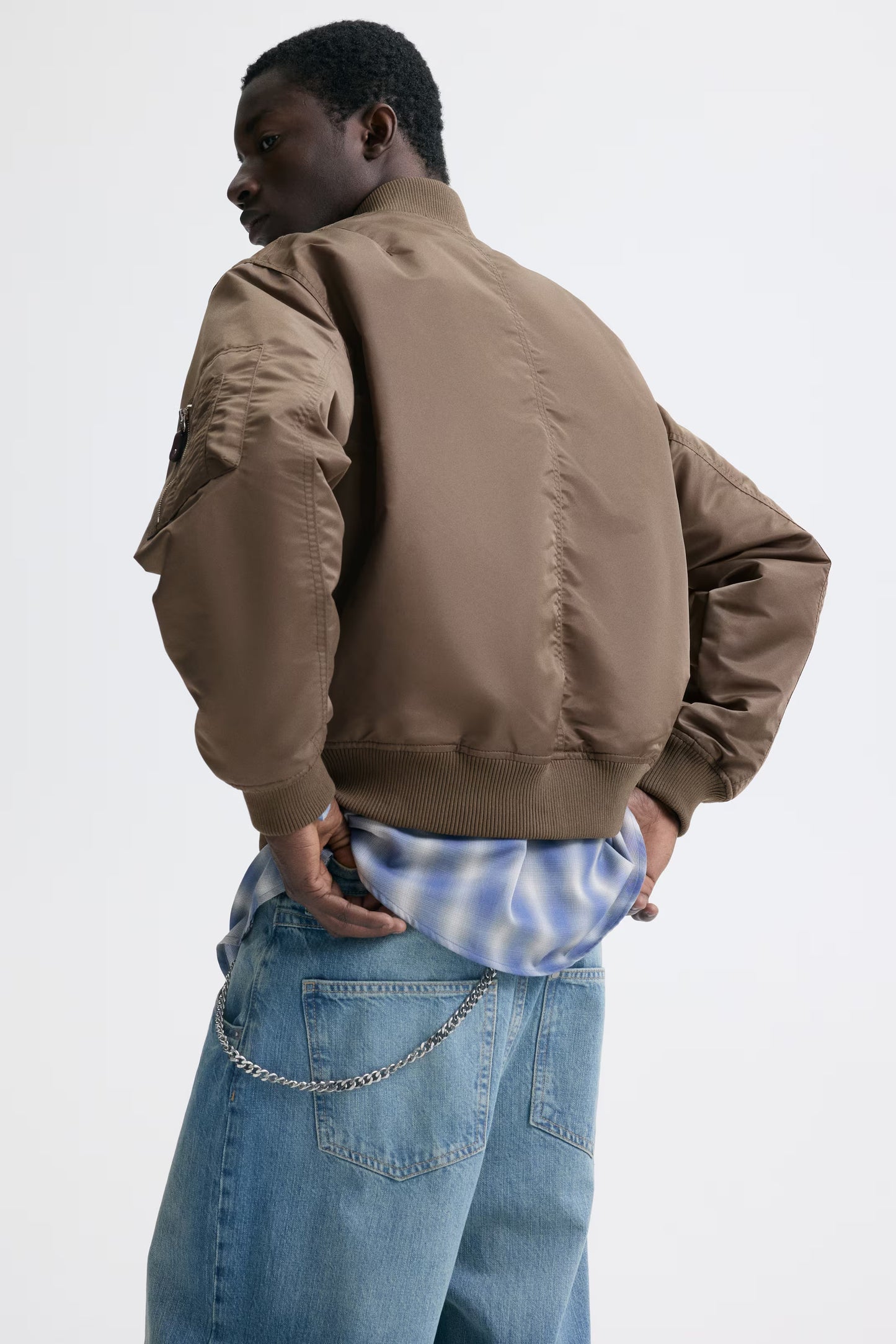 Rugged Brown Washed Cotton Canvas Jacket With Worn Details