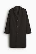Men's Classic Long Black Wool Overcoat Formal Winter Trench Coat