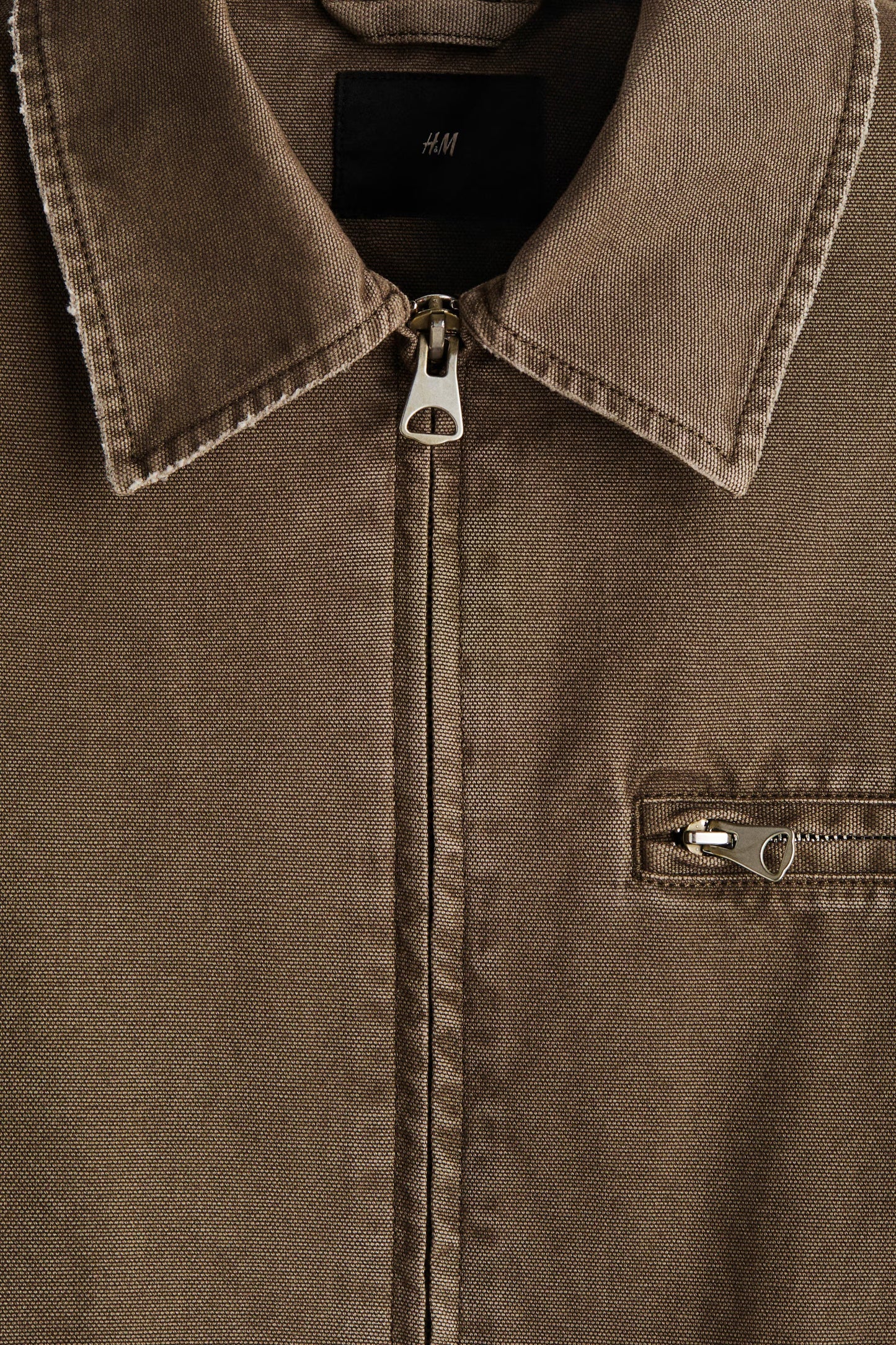 Premium Washed Cotton Canvas Jacket with Distressed Brown Finish