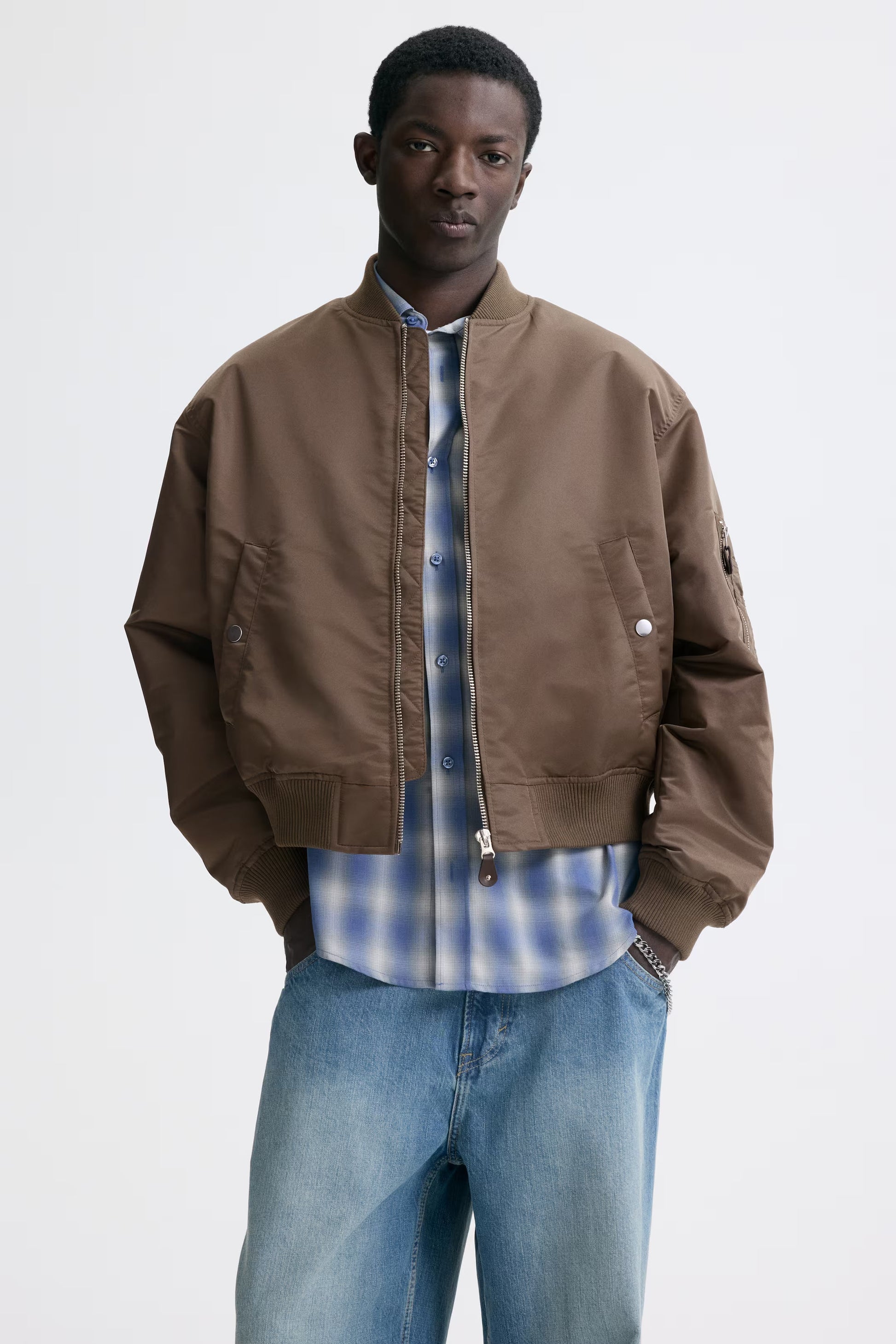 Rugged Brown Washed Cotton Canvas Jacket With Worn Details